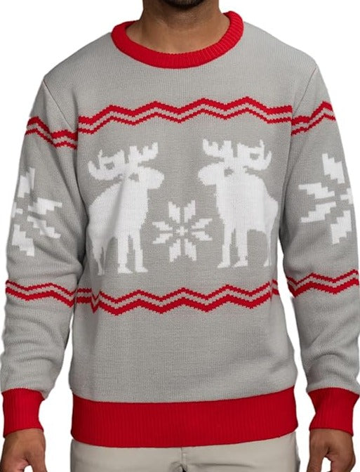 Ugly Christmas Sweater JulesRoche with Santa, Snowflakes & Moose Julesroches