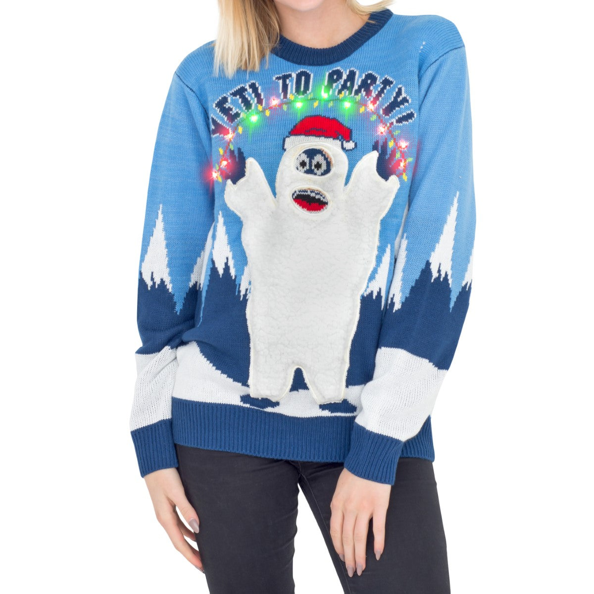 Ugly Christmas Sweater - LED Light-Up Yeti for Holiday Parties Julesroches