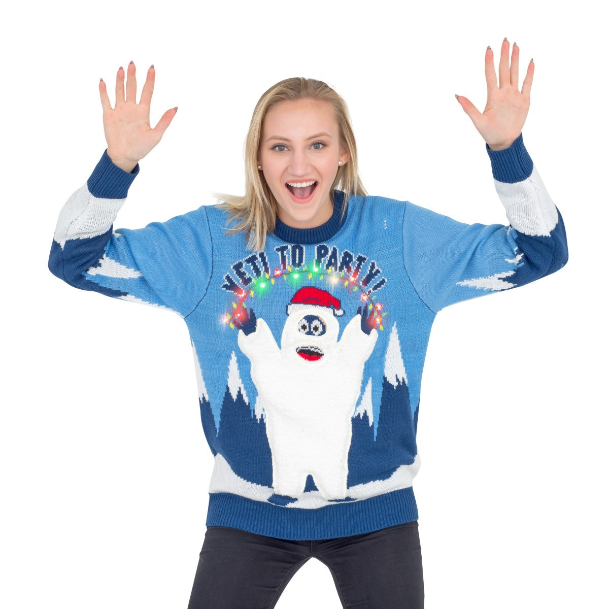 Ugly Christmas Sweater - LED Light-Up Yeti for Holiday Parties Julesroches