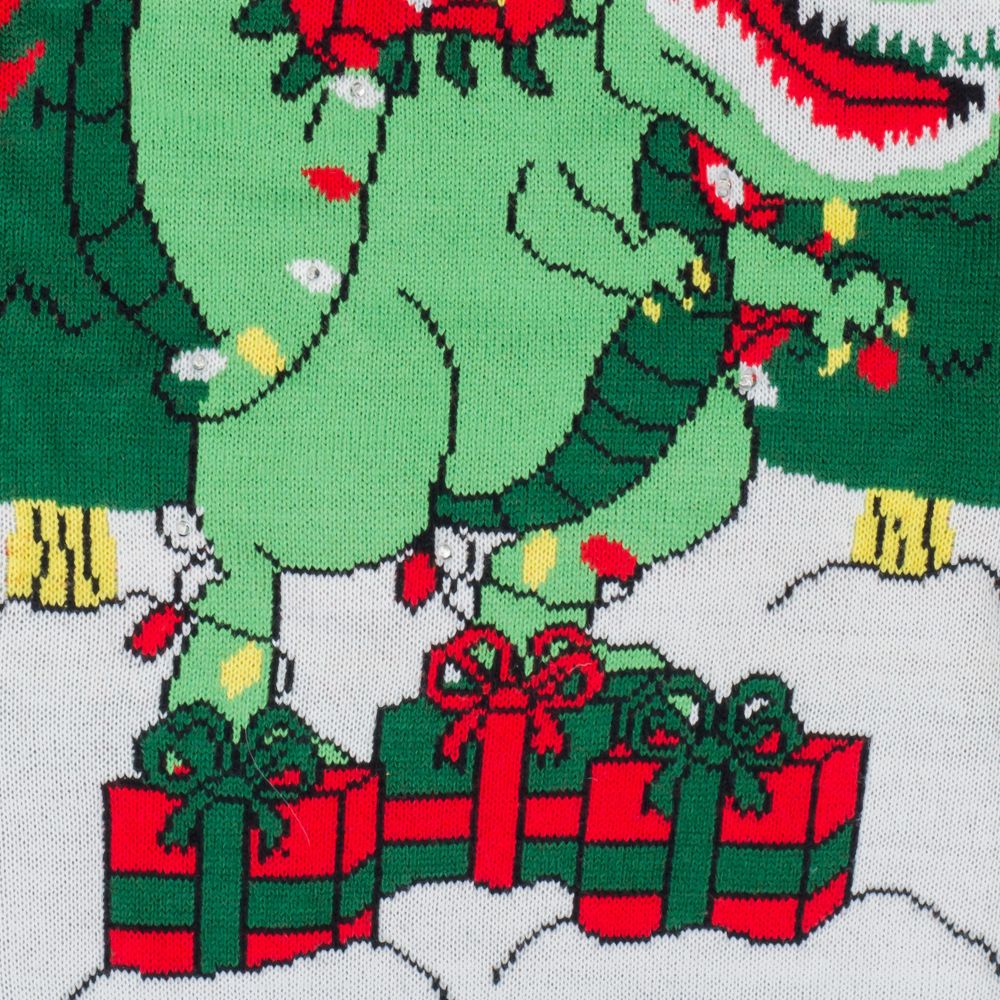 Ugly Christmas Sweater - LED T-Rex Design for Holiday Parties Julesroches