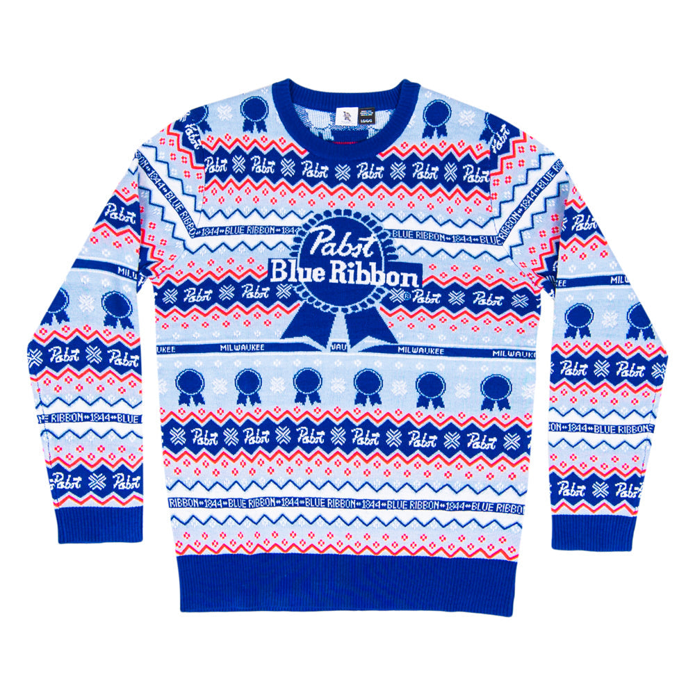 Ugly Christmas Sweater - Pabst Blue Ribbon Tribute for Festive Cheer Julesroches