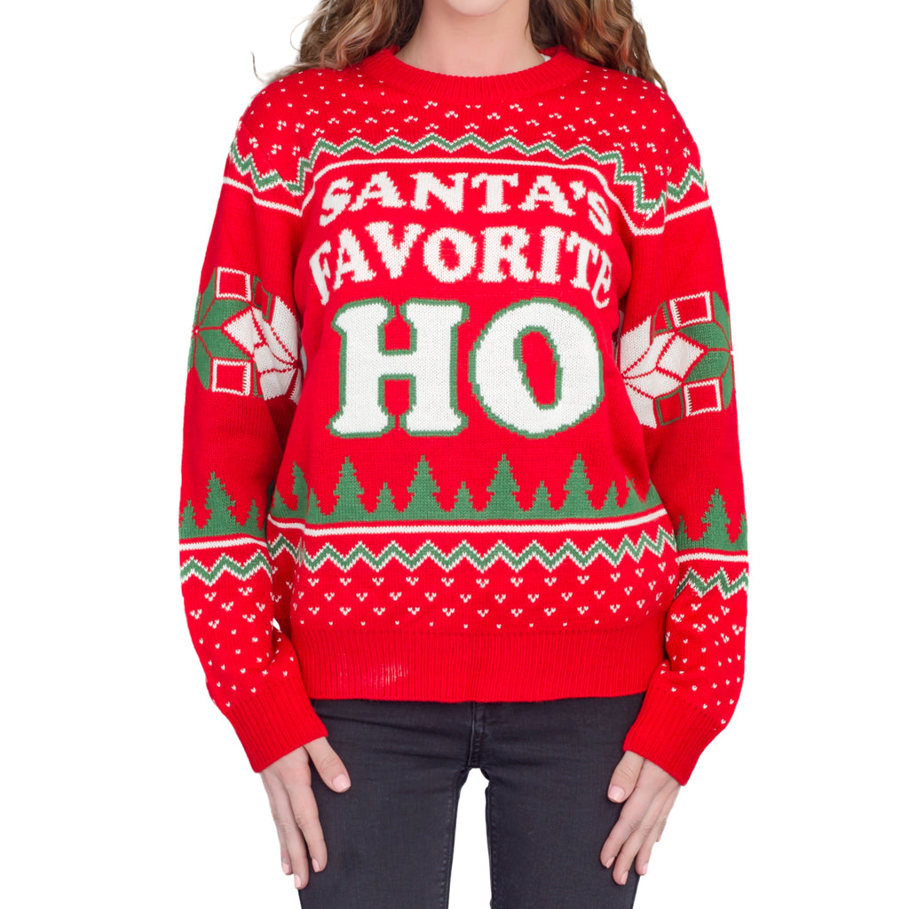 Ugly Christmas Sweater - Santa's Favorite HO Pullover for Holiday Parties Julesroches