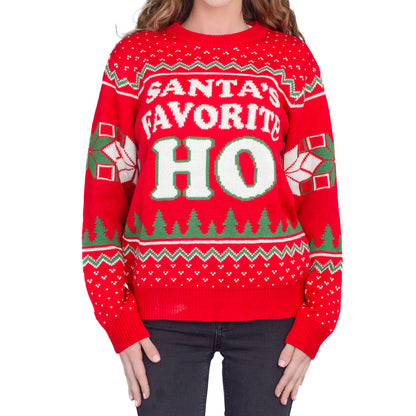 Ugly Christmas Sweater - Santa's Favorite HO Pullover for Holiday Parties Julesroches