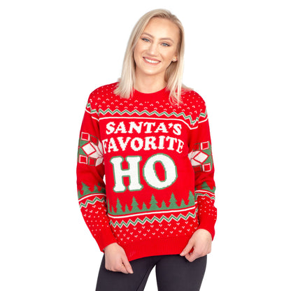 Ugly Christmas Sweater - Santa's Favorite HO Pullover for Holiday Parties Julesroches