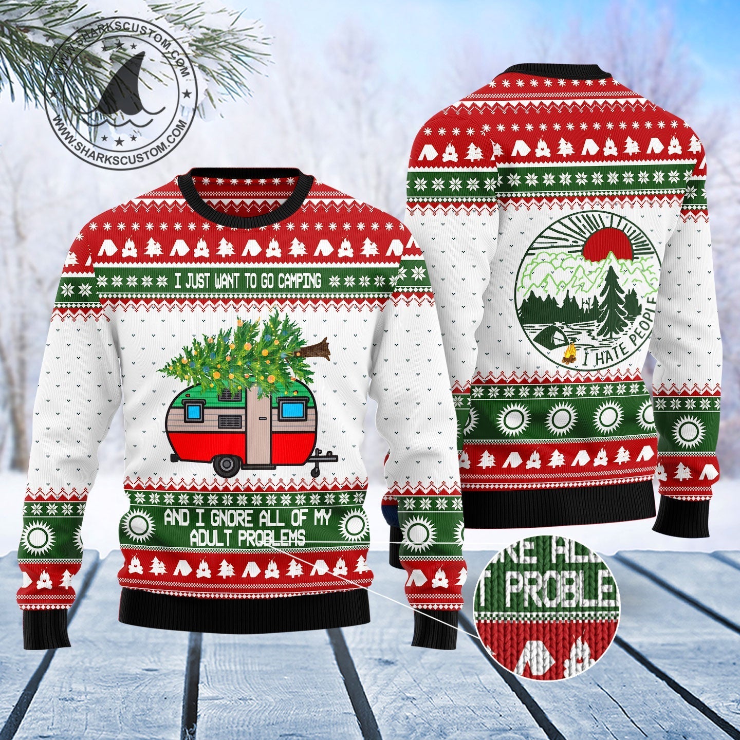 Ugly Sweater JulesRoche All-Over Print Trendy Holiday Julesroches