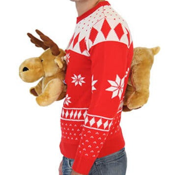 Unisex Funny 3D Moose JulesRoche Ugly Christmas Sweater Julesroches