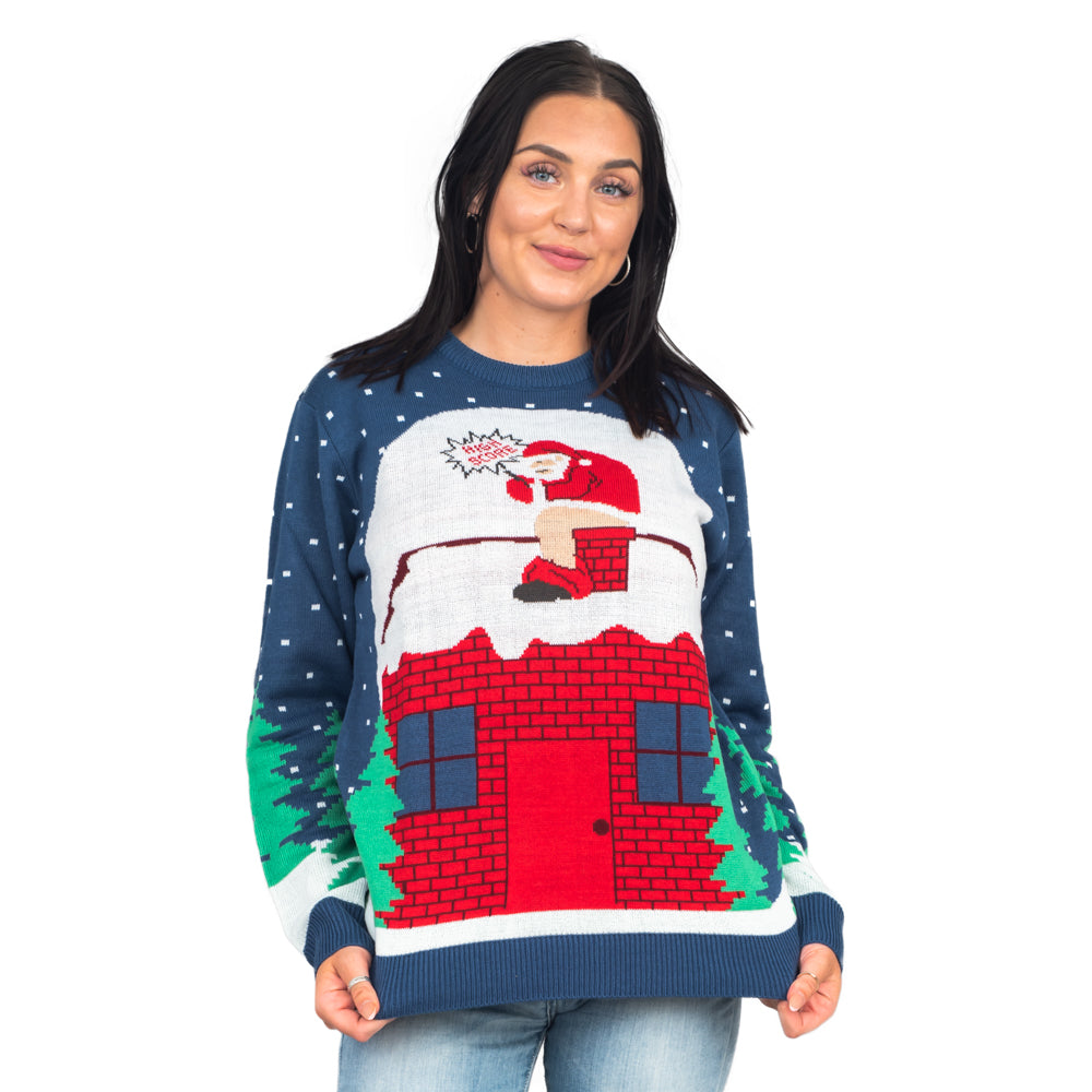 Unisex Ugly Christmas Sweater JulesRoche Silly Santa Design Julesroches