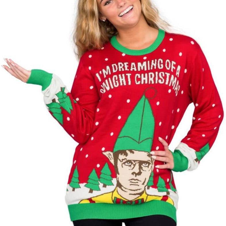 Women's Christmas Sweater JulesRoche Dwight Schrute Elf Jumper Julesroches