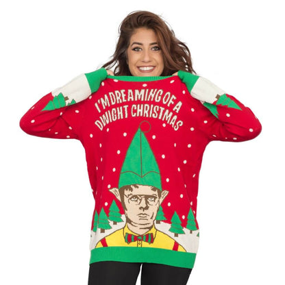 Women's Christmas Sweater JulesRoche Dwight Schrute Elf Jumper Julesroches