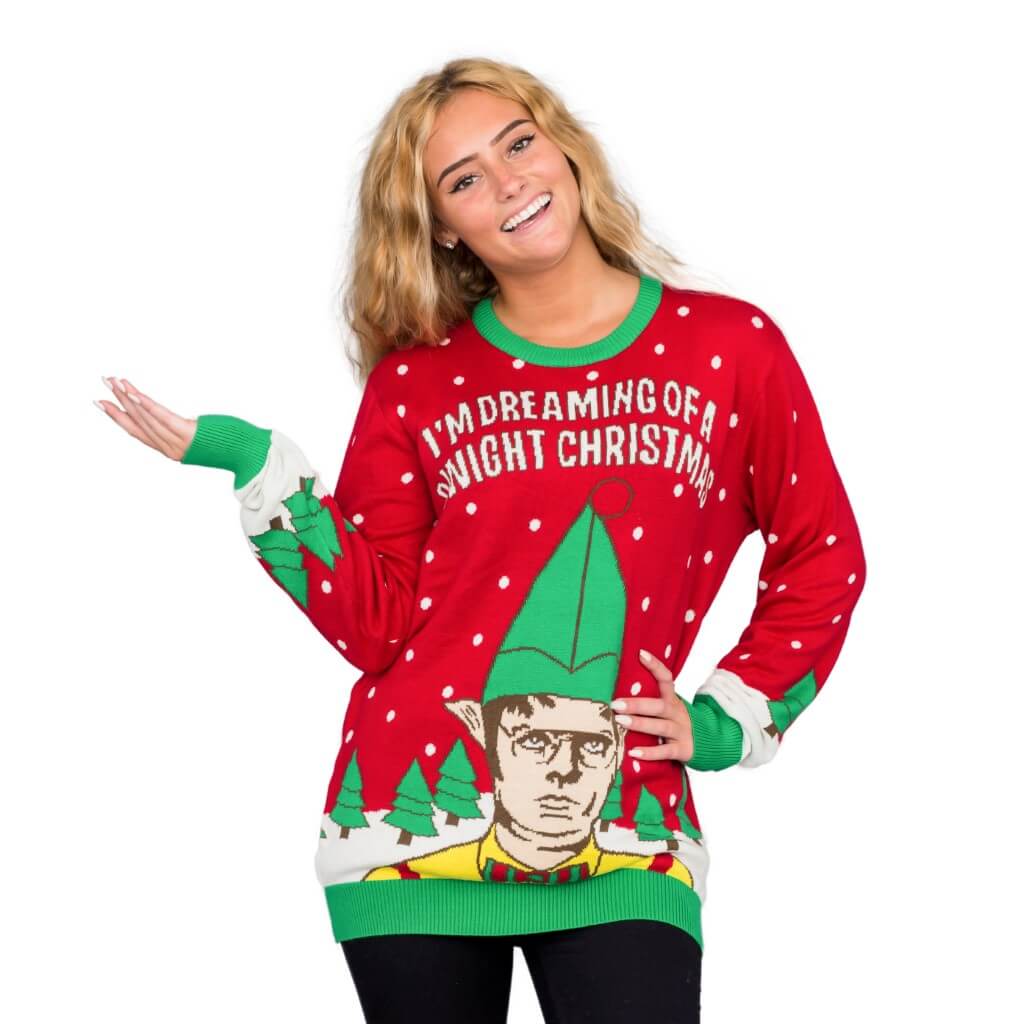 Women's Christmas Sweater JulesRoche Dwight Schrute Elf Jumper Julesroches