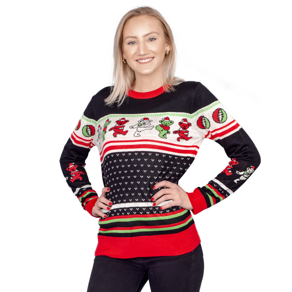 Women's Grateful Dead Ugly Christmas Sweater Pullover - JulesRoche Julesroches