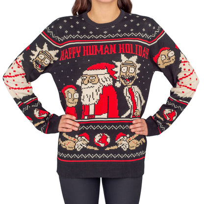 Women's Knitted Christmas Sweater JulesRoche Rick & Morty Edition Julesroches