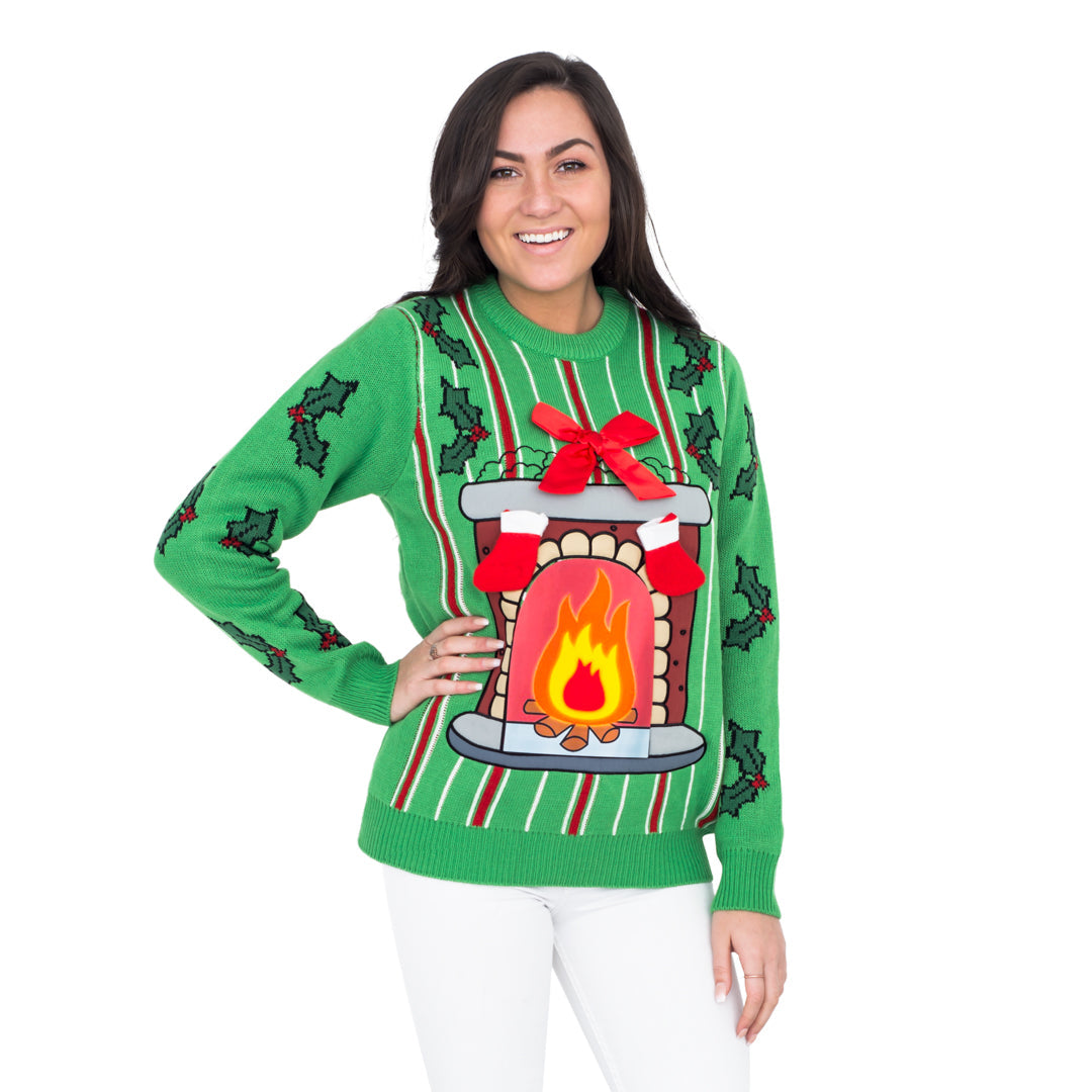 Women's LED Ugly Christmas Sweater JulesRoche Funny Holiday Pullover Julesroches