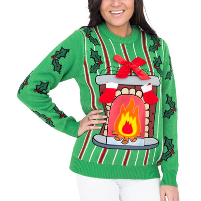 Women's LED Ugly Christmas Sweater JulesRoche Funny Holiday Pullover Julesroches