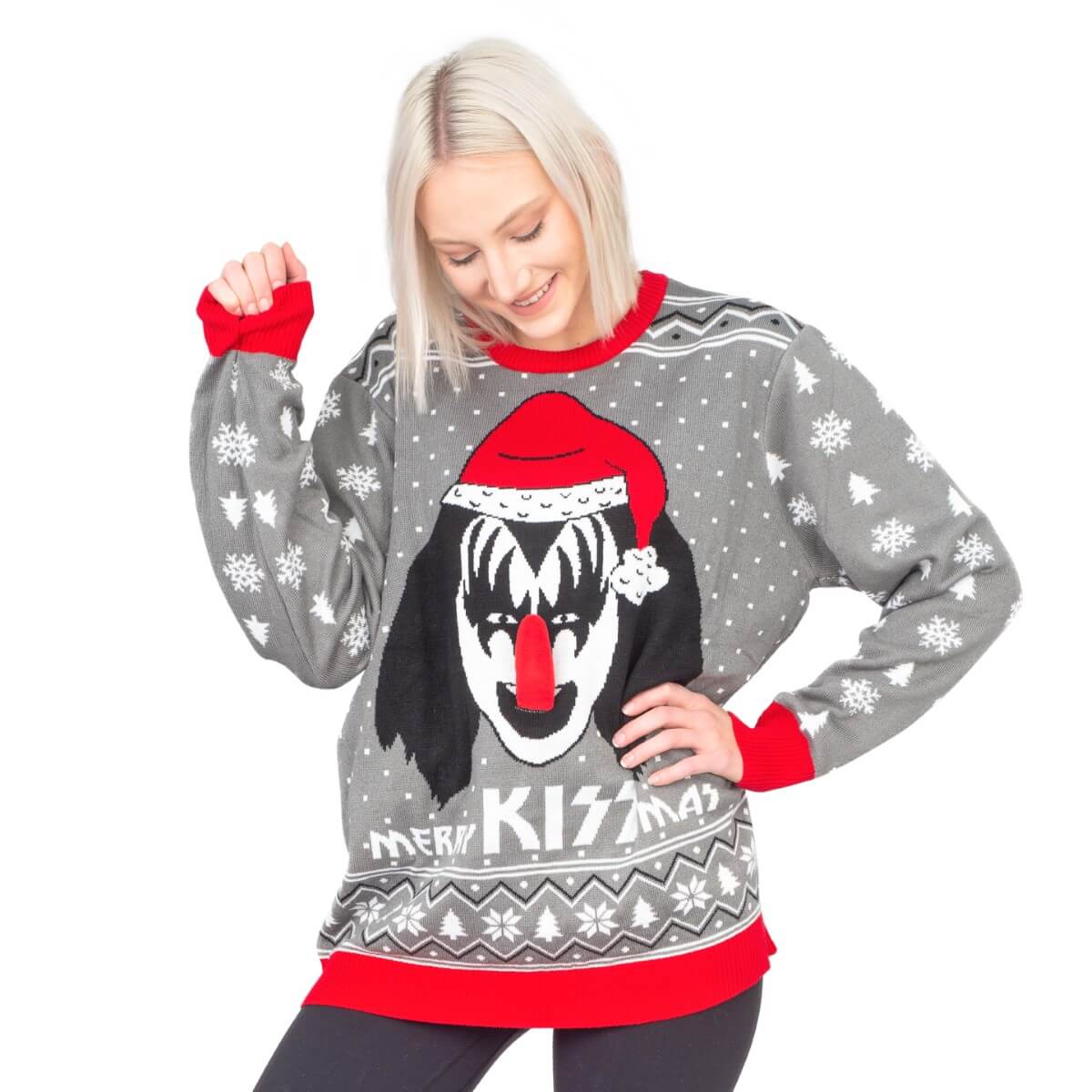 Women's Merry Kissmas Flappy Sweater Kiss Ugly Christmas Sweater Julesroches