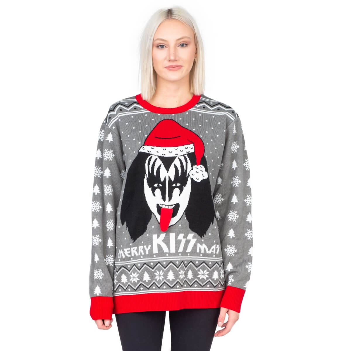 Women's Merry Kissmas Flappy Sweater Kiss Ugly Christmas Sweater Julesroches