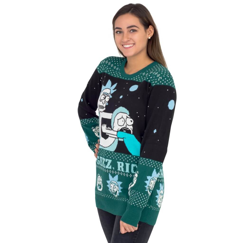 Women's Rick and Morty Ugly Christmas Sweater JulesRoche Official Julesroches