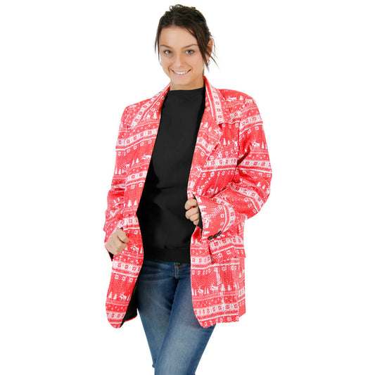 Women's Sequin Christmas Jacket JulesRoche Festive Design Julesroches