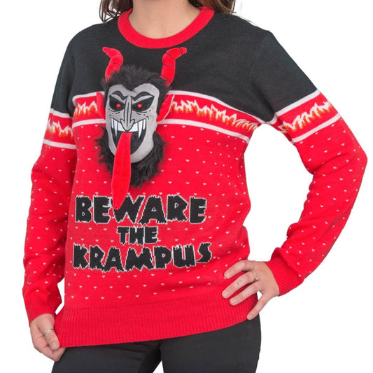 Women's Ugly Christmas Sweater - Krampus Design for Festive Fun Julesroches