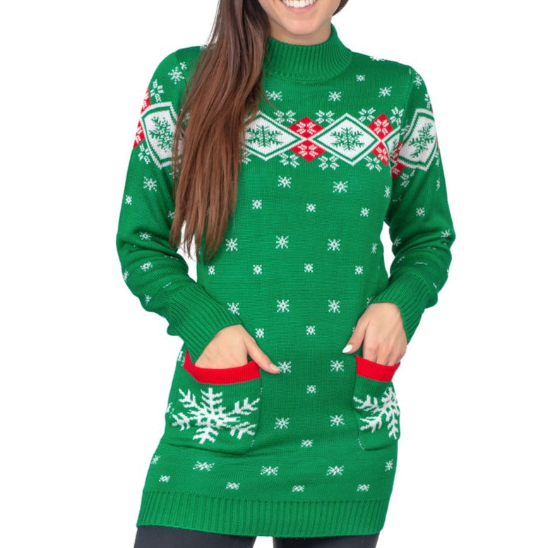 Women's Vintage-Inspired Ugly Christmas Sweater Dress by JulesRoche Julesroches