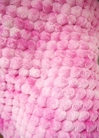 Minky Blanket JulesRoche Belgian Waffle Pink Textured