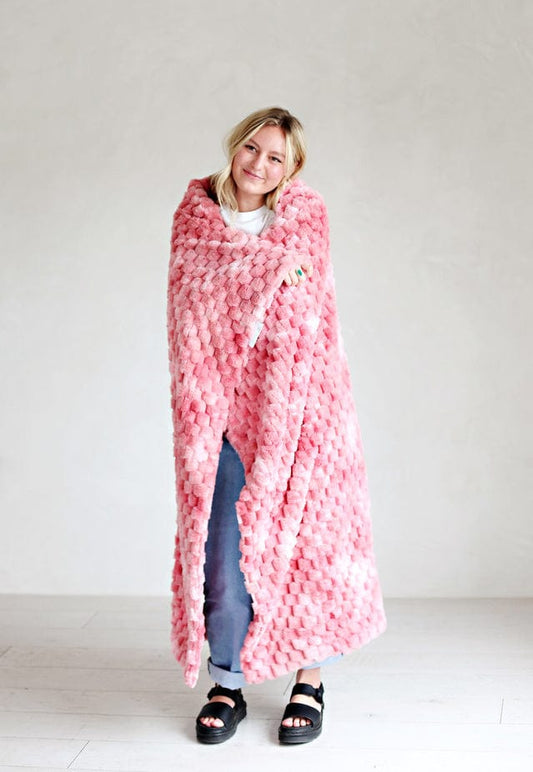 Minky Blanket JulesRoche Fluffy Belgian Waffle Melon