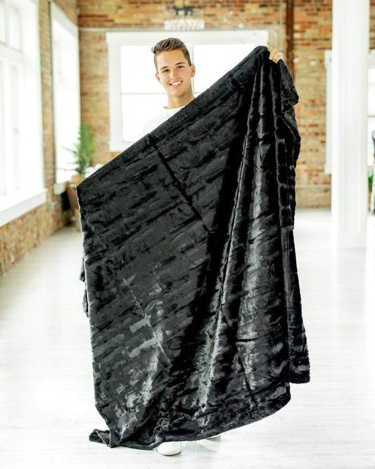 Travel Blanket JulesRoche Silky Black Thin & Soft