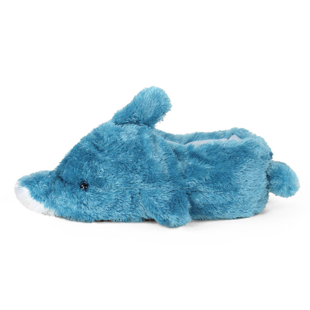 Animal Slippers JulesRoche Plush Non-Slip Fun Blue Dolphin