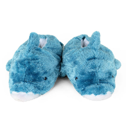 Animal Slippers JulesRoche Plush Non-Slip Fun Blue Dolphin