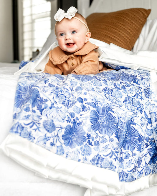 Minky Blanket JulesRoche Plush Minky with Satin Ruffle