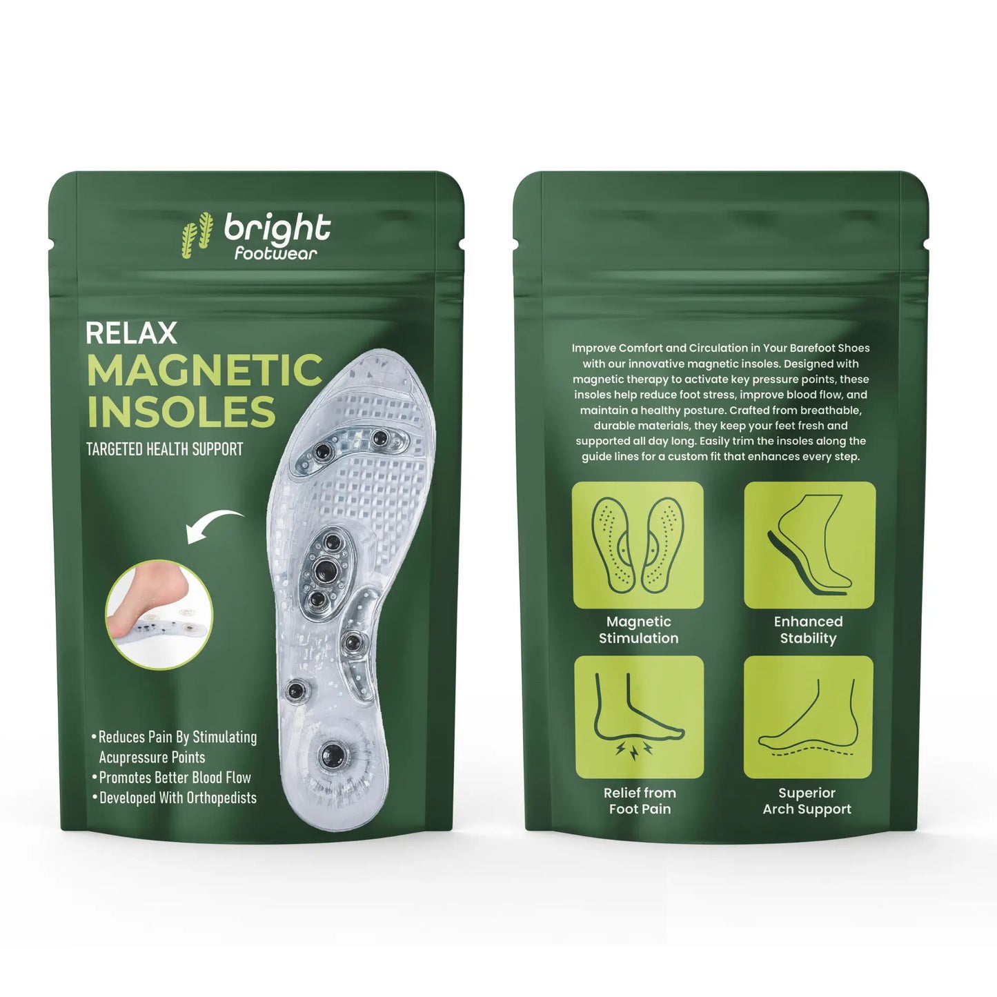 Plantar Fasciitis Insoles JulesRoche Magnetic Arch Support