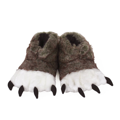 Wolf Design Novelty Slippers JulesRoche Plush Over-the-Ankle