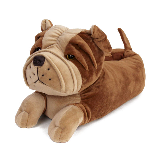 Bulldog Novelty Slippers JulesRoche Plush Snug Non-Slip