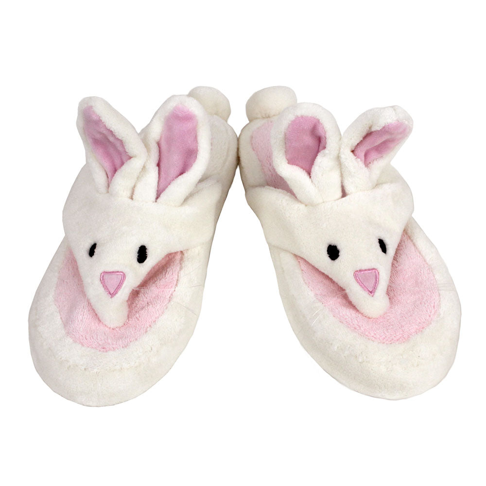 Bunny Slippers JulesRoche Soft Plush Open Toe Spa Sandals