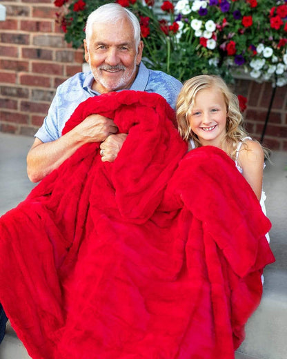 Red Throw Minky Blanket JulesRoche Silky Smooth Sorbet Style