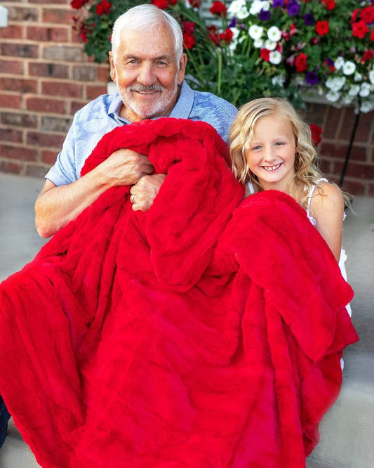 Red Throw Minky Blanket JulesRoche Silky Smooth Sorbet Style