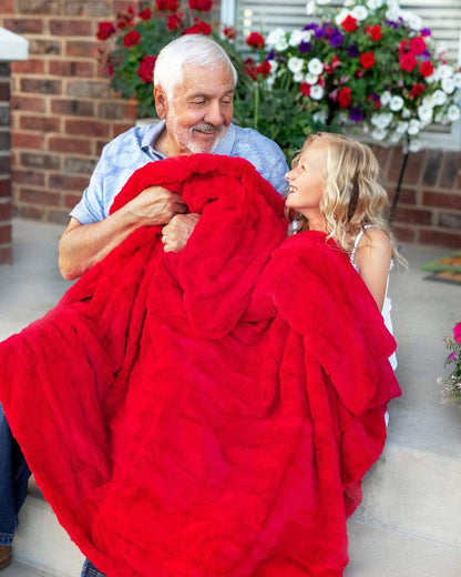 Red Throw Minky Blanket JulesRoche Silky Smooth Sorbet Style