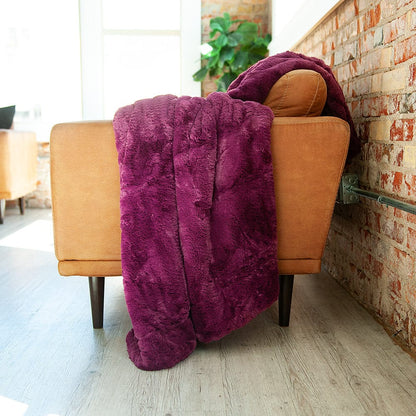 Throw Blanket JulesRoche Cozy Feathery Texture Purple