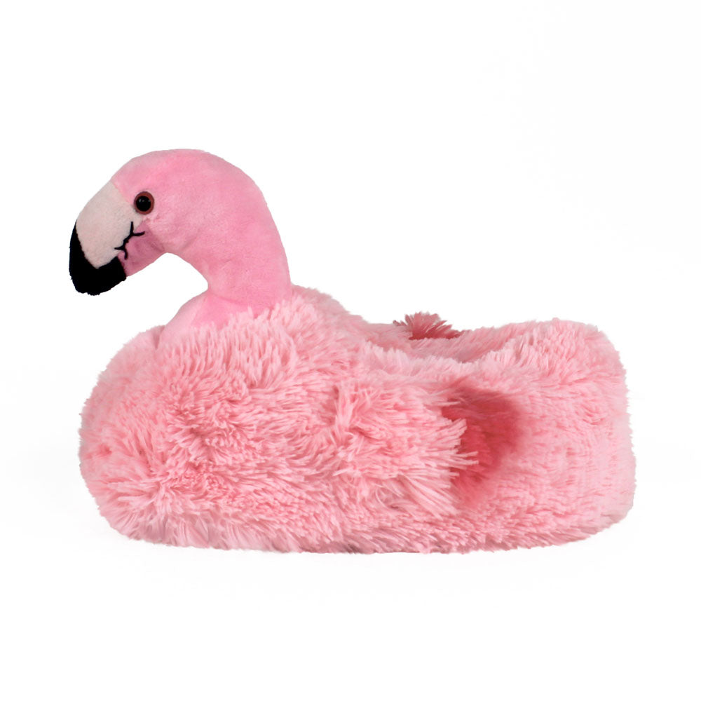 Women's Pink Flamingo Novelty Slippers JulesRoche Fluffy Cozy Design