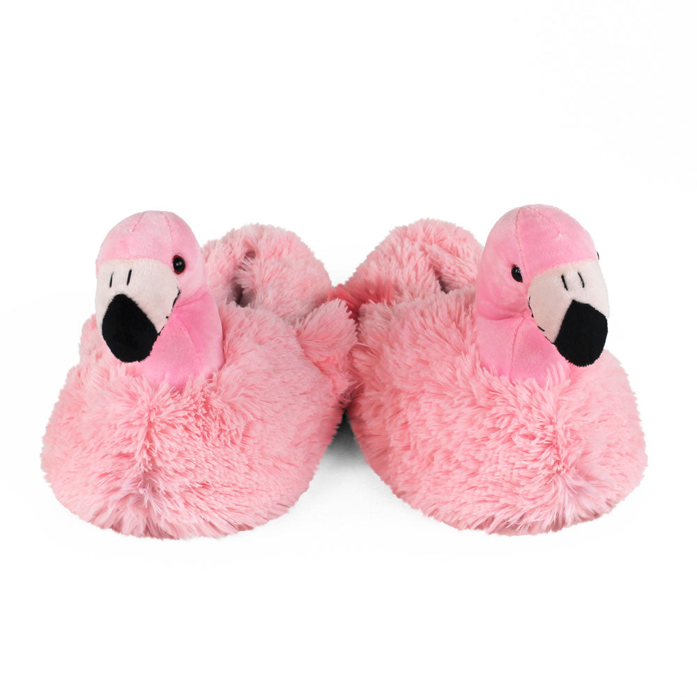 Women's Pink Flamingo Novelty Slippers JulesRoche Fluffy Cozy Design