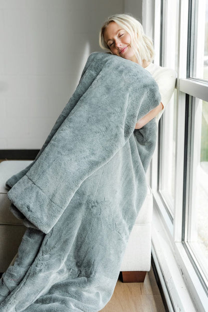 Soft Blanket JulesRoche Plush Frosted Mist Travel and Adult Sizes