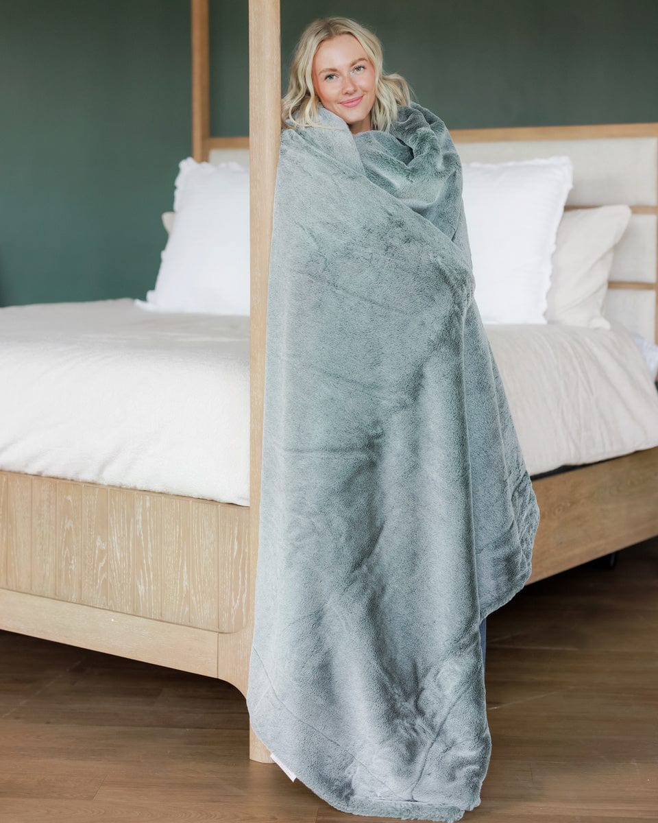 Soft Blanket JulesRoche Plush Frosted Mist Travel and Adult Sizes