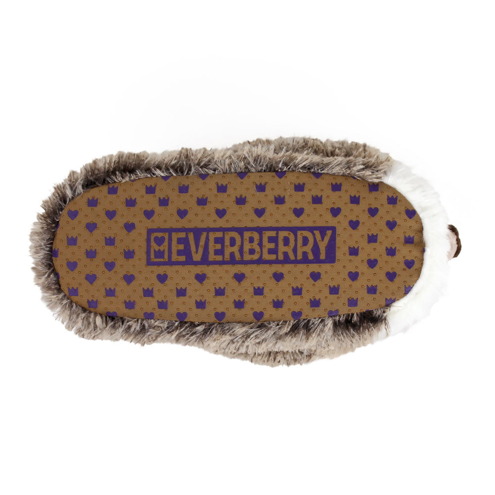 Hedgehog Slippers JulesRoche Soft Two-Toned Fur Foam Footbed