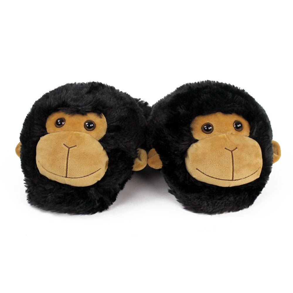 Animal Slippers JulesRoche Soft Black Fur Foam Footbeds