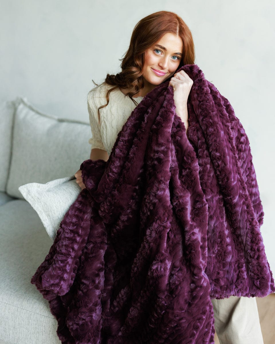 Luxury Blanket JulesRoche Plush Plum Soft Blanket