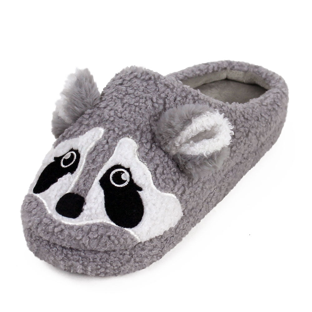 Raccoon Animal Slippers JulesRoche Plush Soft Comfort