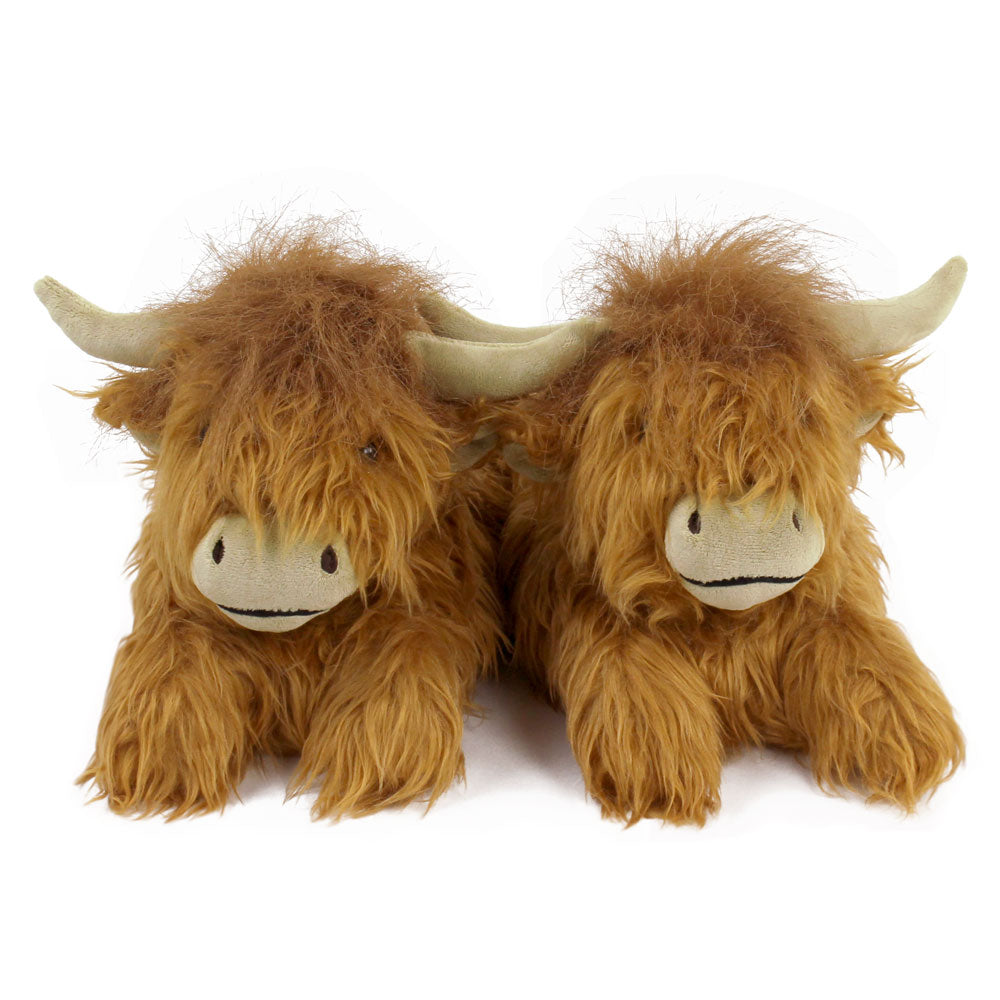 Highland Cattle Slippers JulesRoche Cozy Plush Foam Footbeds