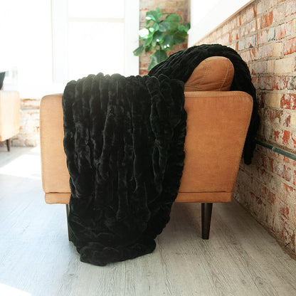 Luxury Black Minky Blanket JulesRoche Plush Comfort