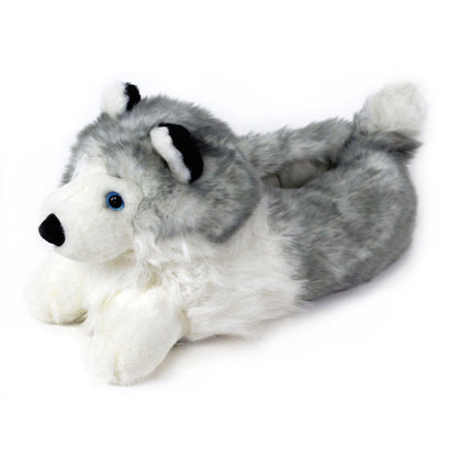 Novelty Animal Slippers JulesRoche Husky Design One Size Fit