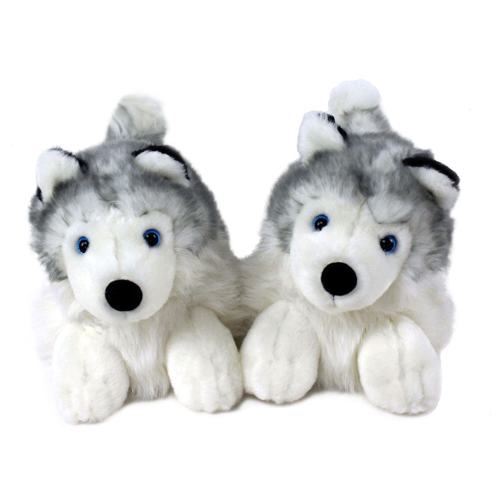 Novelty Animal Slippers JulesRoche Husky Design One Size Fit